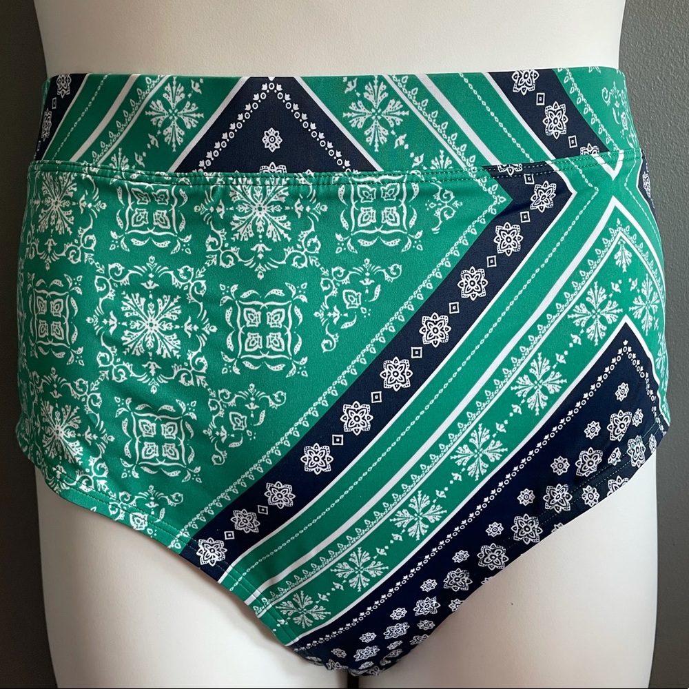 Cacique Swim Paisley Print PlusSize Brief NWOT
